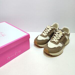 Jessica Carlyle Margo-02L Womens Size 10 Mocha Lace-Up Bubble Sole Sneakers EUC